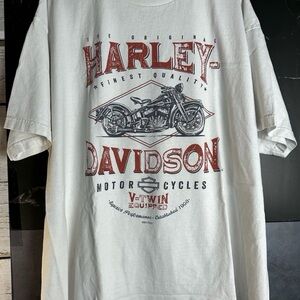 VTG Harley Davidson Motorcycle Reno Nevada White With Red Tee Used Condition 2XL